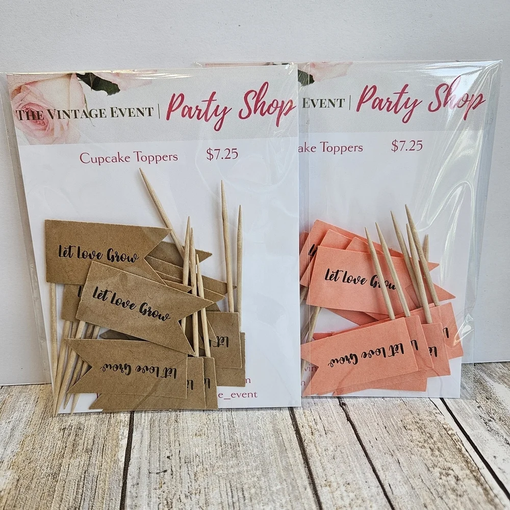 24 Cupcake Toppers - Brown and Orange